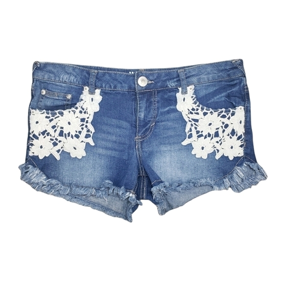 MOSSIMO Supply Co. Stretch Denim Lace Shorts Size 11 - Picture 1 of 7